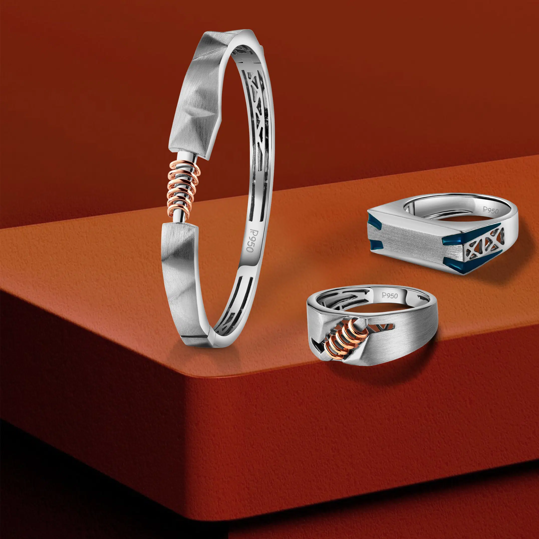 Platinum Men's Jewellery Photoshoot, Craetive jewellery Photography in Mumbai Sudio by Pankaj Mathur