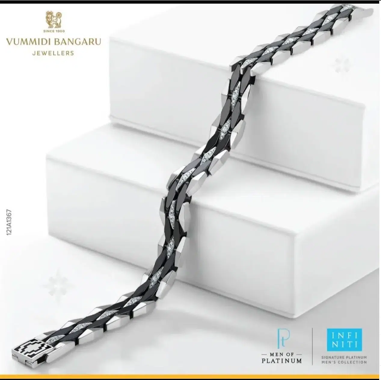 Luxury flexible bracelet photographed on white steps to highlight products beauty