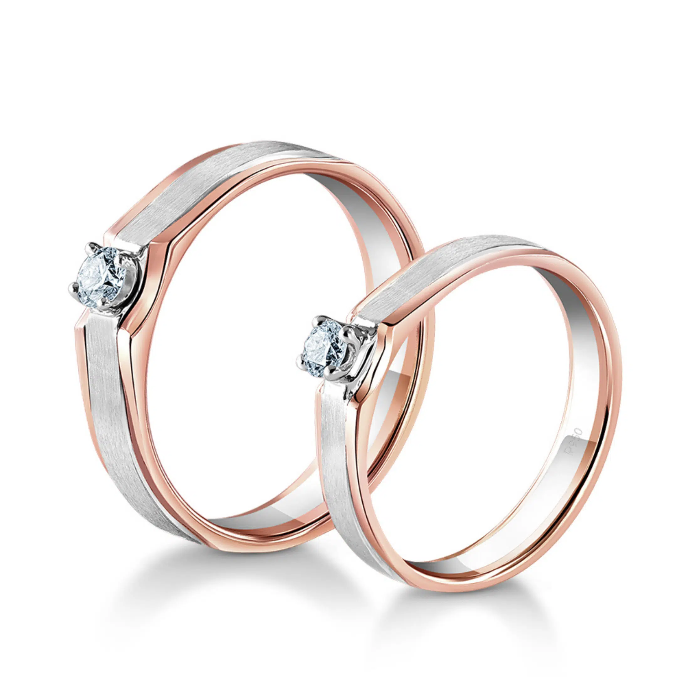 Platinum and rose gold Dual-Toned Couple Wedding love bands Photography and editing by team Pankaj Mathur in Mumbai Photo studio