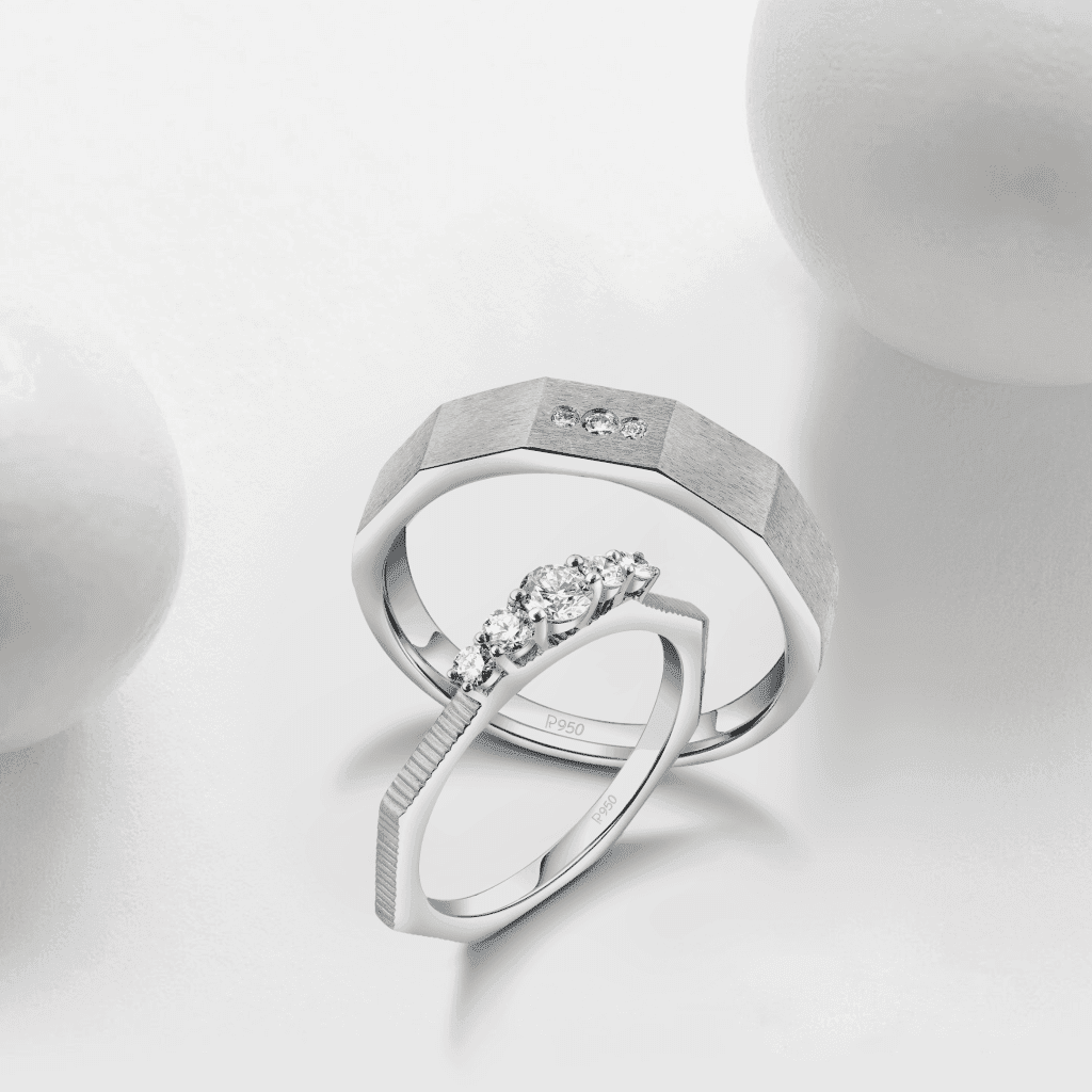 Lab Grown Diamonds Couple Love Bands for weddings Photoshoot in Mumbai