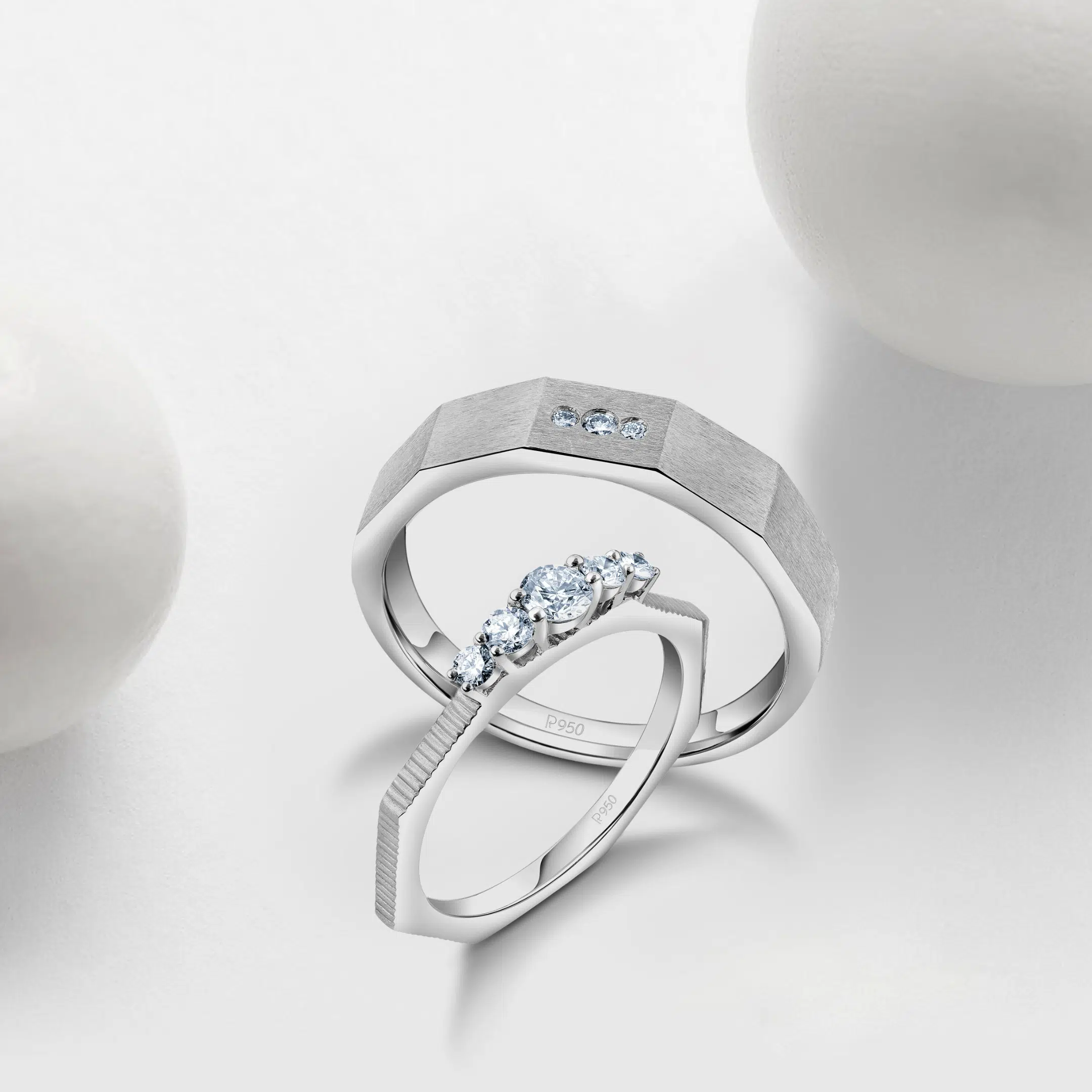 Lab Grown Diamonds Couple Love Bands for weddings Photoshoot in Mumbai